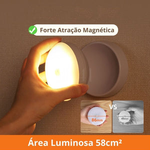 Luminária Redonda Led sem Fio com Sensor de Movimento e Carregamento USB